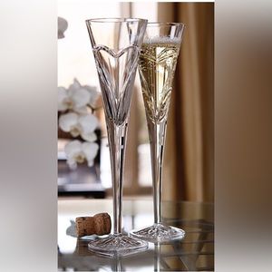 Waterford Wishes Love and Romance Heart Crystal Flutes, Pair